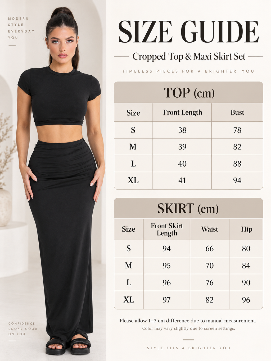 Everyday Muse Cropped Tee & Maxi Skirt Set