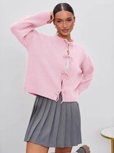 Tie-Front Cropped Knit Cardigan