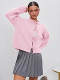 Tie-Front Cropped Knit Cardigan