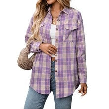 Relaxed Fit Plaid Shirt Jacket