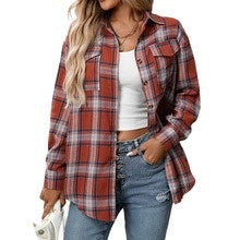 Relaxed Fit Plaid Shirt Jacket