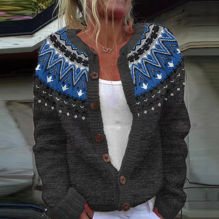 Cozy Folk-Inspired Knit Cardigan