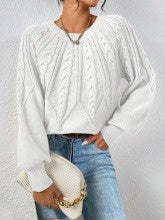 Classic Cable Knit Crew Neck Sweater