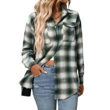 Relaxed Fit Plaid Shirt Jacket