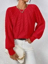 Classic Cable Knit Crew Neck Sweater