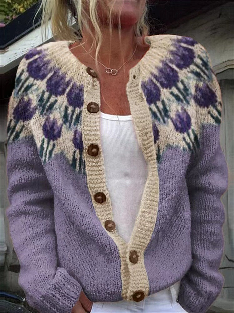 Cozy Folk-Inspired Knit Cardigan