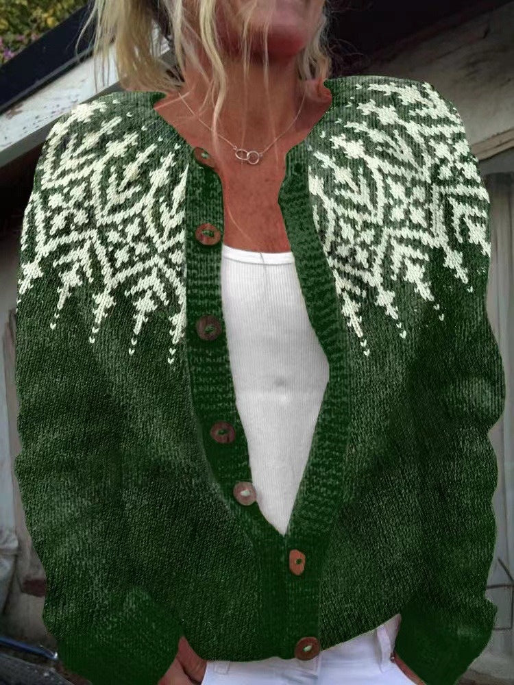 Cozy Folk-Inspired Knit Cardigan