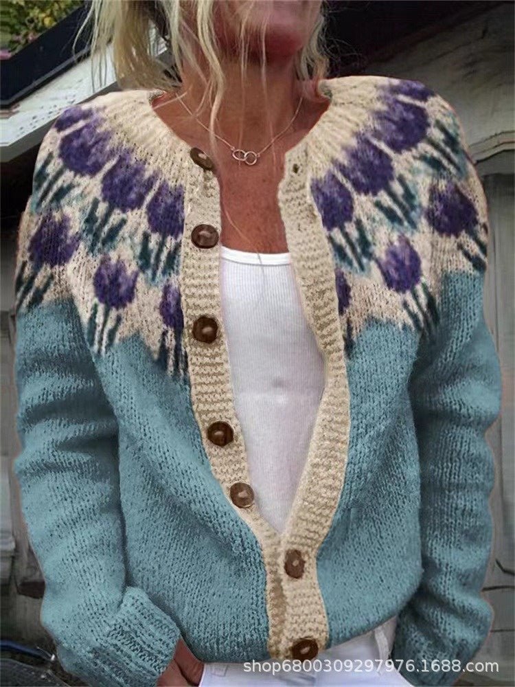 Cozy Folk-Inspired Knit Cardigan