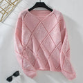 Women's Sparkle Argyle Crew Neck Sweater