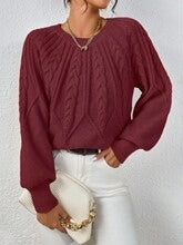 Classic Cable Knit Crew Neck Sweater