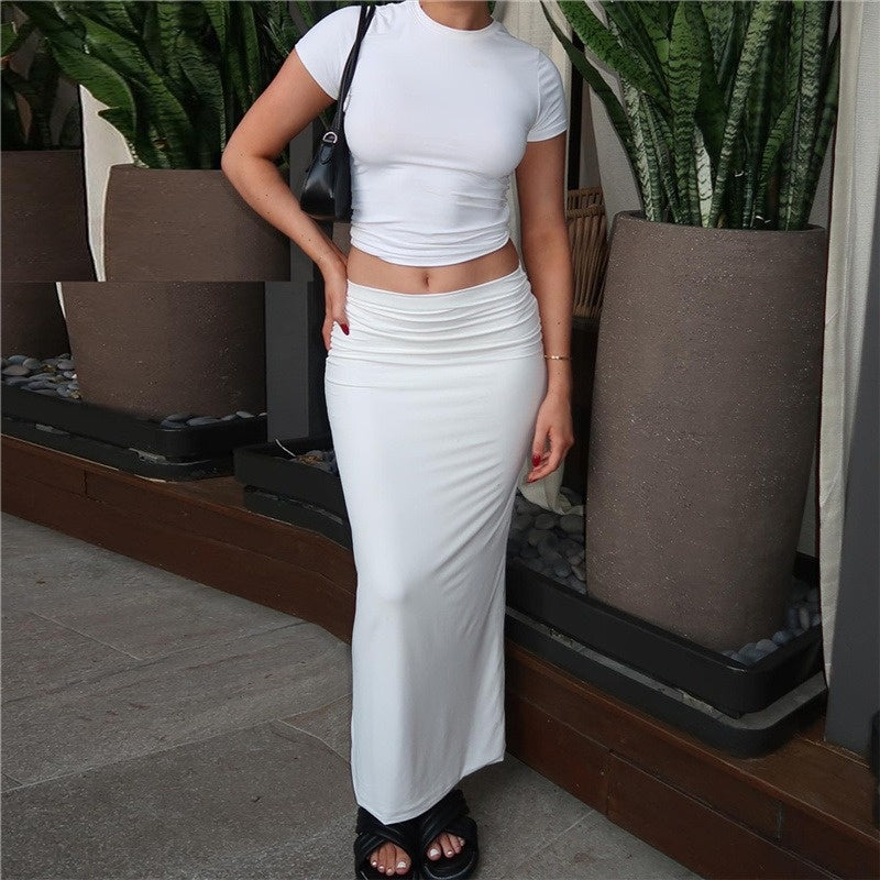 Everyday Muse Cropped Tee & Maxi Skirt Set
