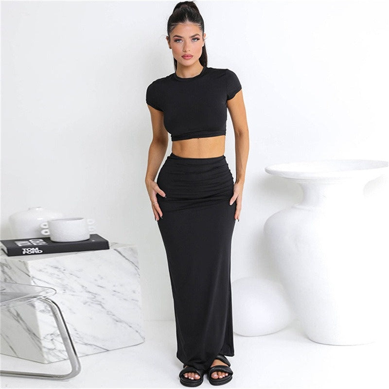 Everyday Muse Cropped Tee & Maxi Skirt Set
