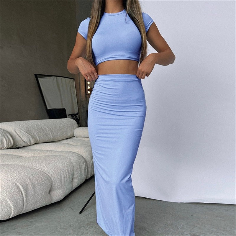 Everyday Muse Cropped Tee & Maxi Skirt Set