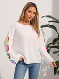 Colorful Crochet Patchwork Knit Sweater
