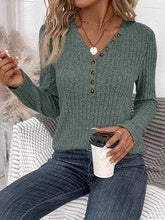Slim Fit Ribbed V-Neck Sweater Top